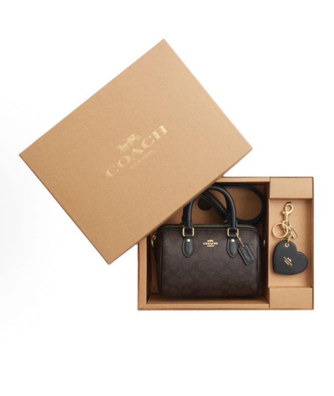 COACH Коричневая сумка с короткими ручками, фото 3