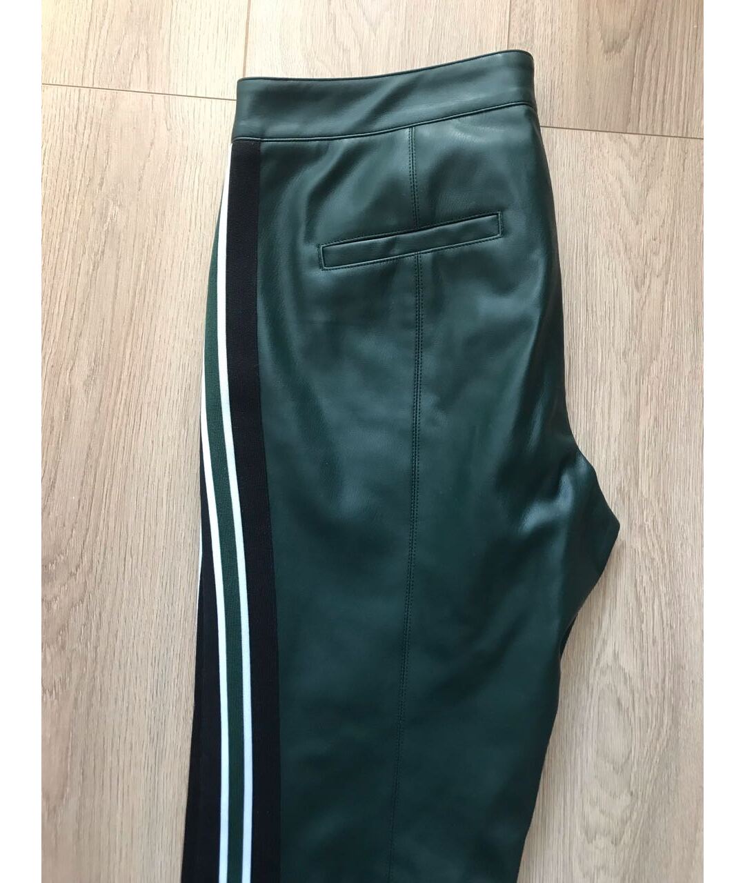 SPORTMAX Зеленые полиэстеровые прямые брюки, фото 4