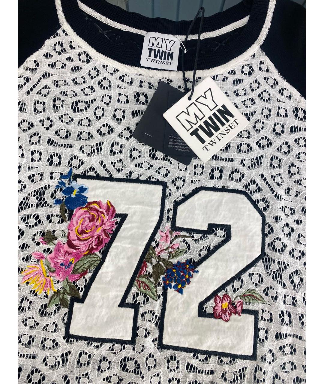 TWIN-SET Мульти хлопковая футболка, фото 3