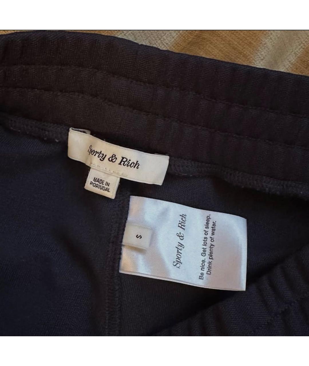 SPORTY AND RICH Темно-синие хлопковые шорты, фото 3