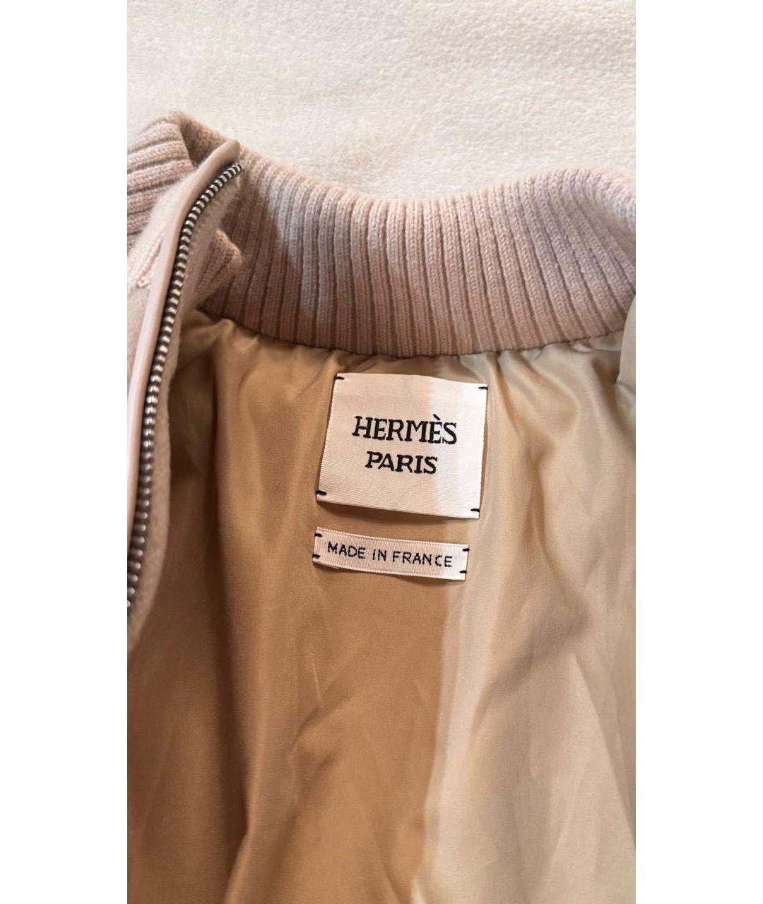 HERMES Бежевый кашемировый пуховик, фото 3