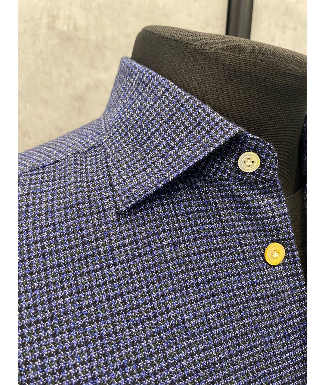 KITON Темно-синяя шерстяная кэжуал рубашка, фото 6