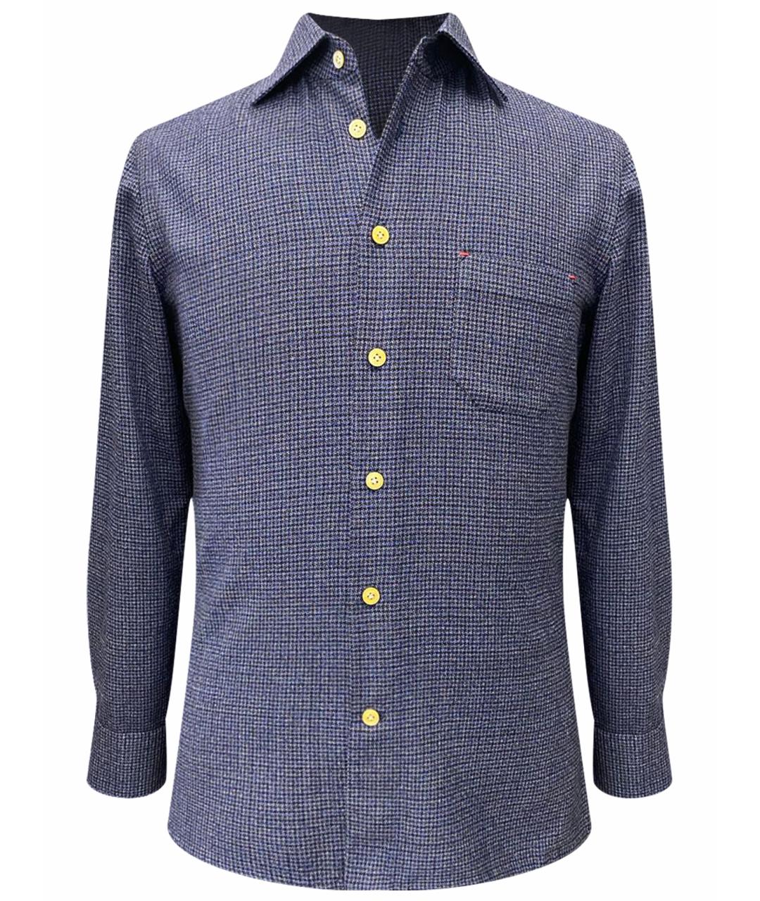 KITON Темно-синяя шерстяная кэжуал рубашка, фото 1