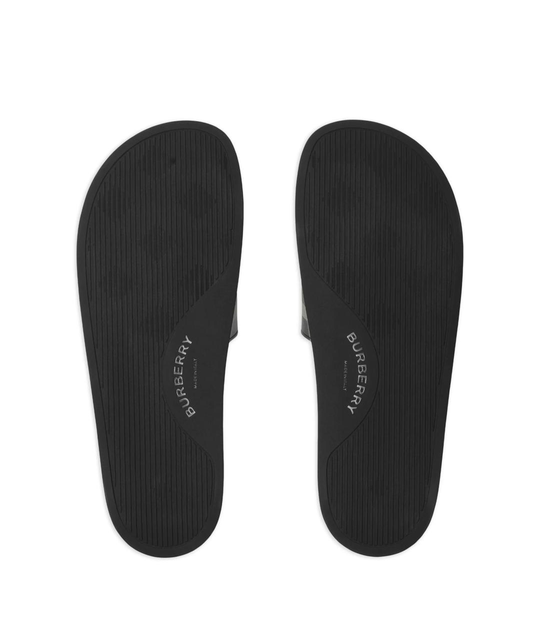 BURBERRY Черные шлепанцы, фото 5