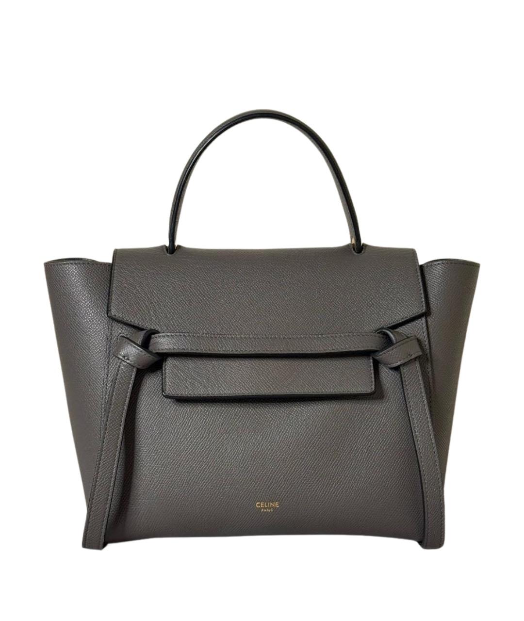 CELINE Антрацитовая кожаная сумка тоут, фото 1