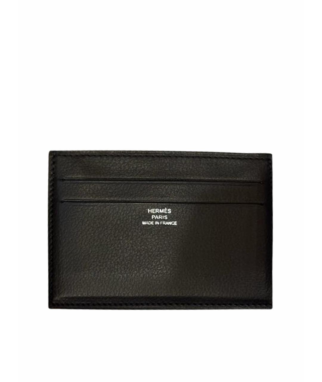 HERMES Черный кожаный кардхолдер, фото 1