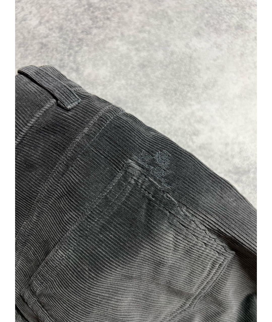 LORO PIANA Серые хлопко-эластановые брюки узкие, фото 7