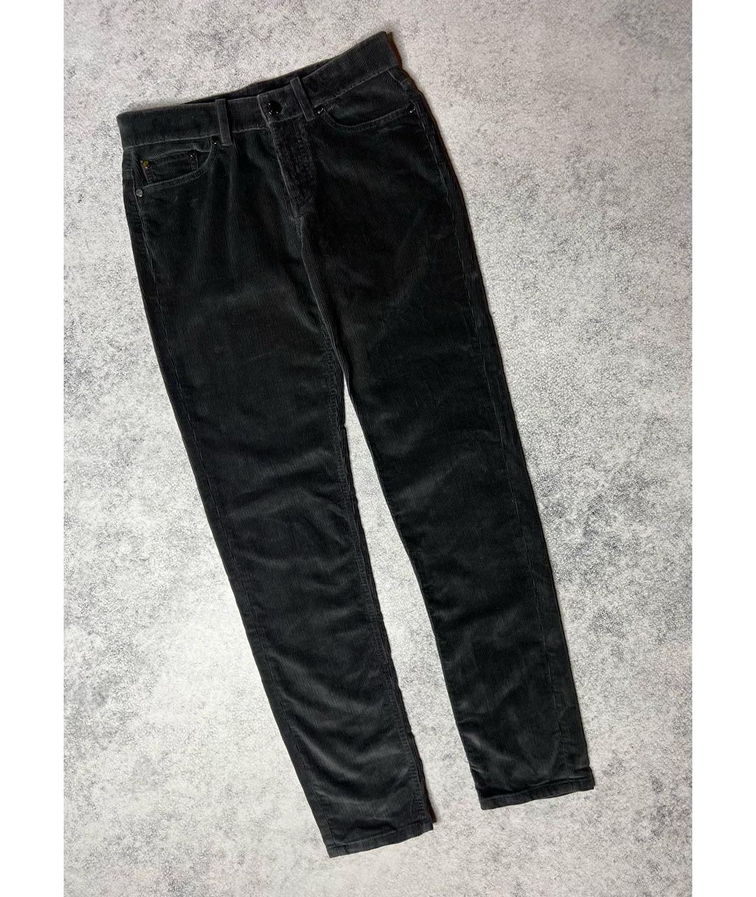 LORO PIANA Серые хлопко-эластановые брюки узкие, фото 8