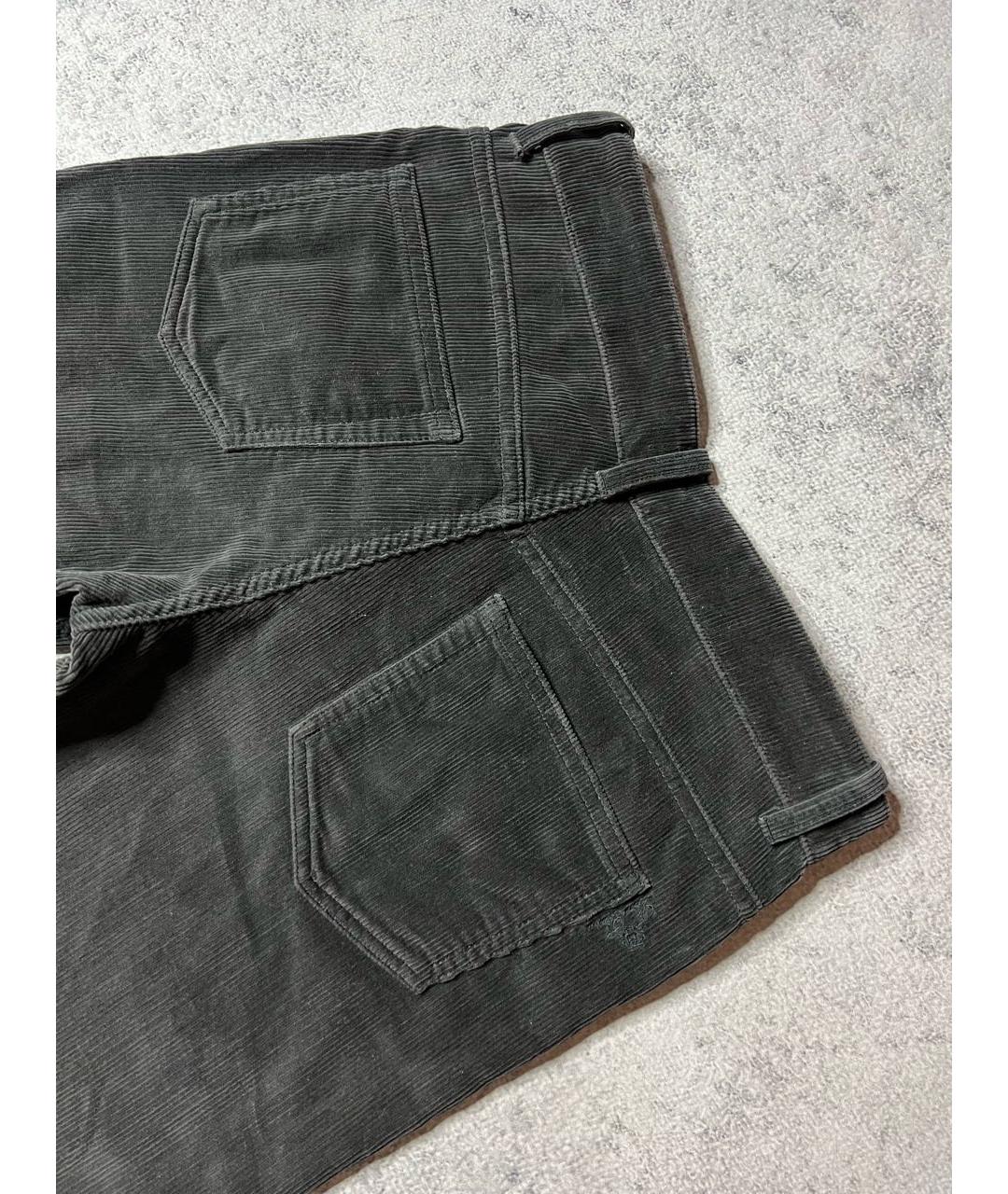 LORO PIANA Серые хлопко-эластановые брюки узкие, фото 6