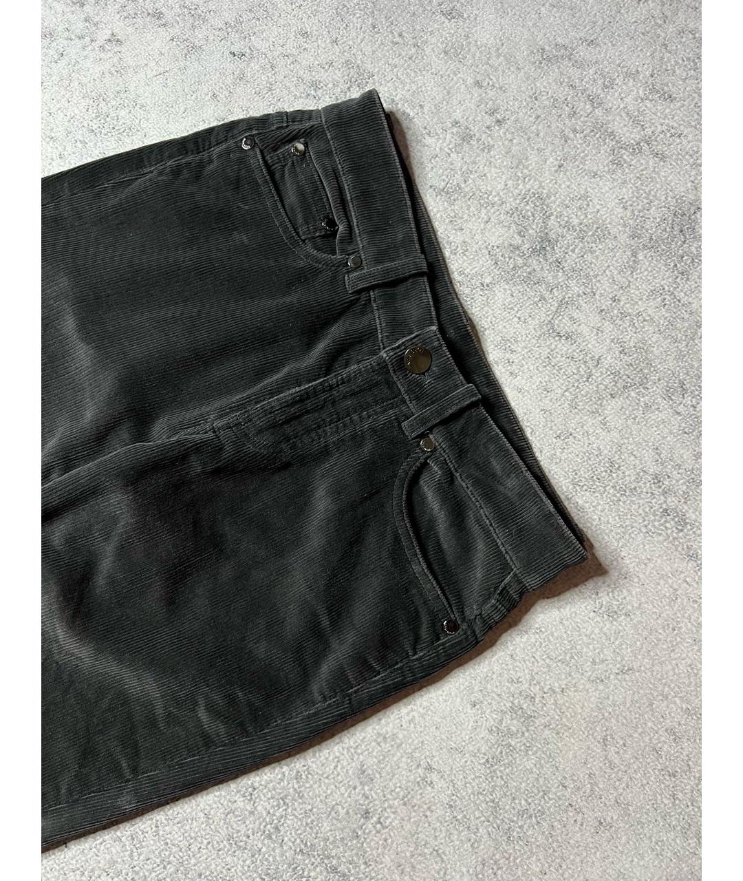 LORO PIANA Серые хлопко-эластановые брюки узкие, фото 4