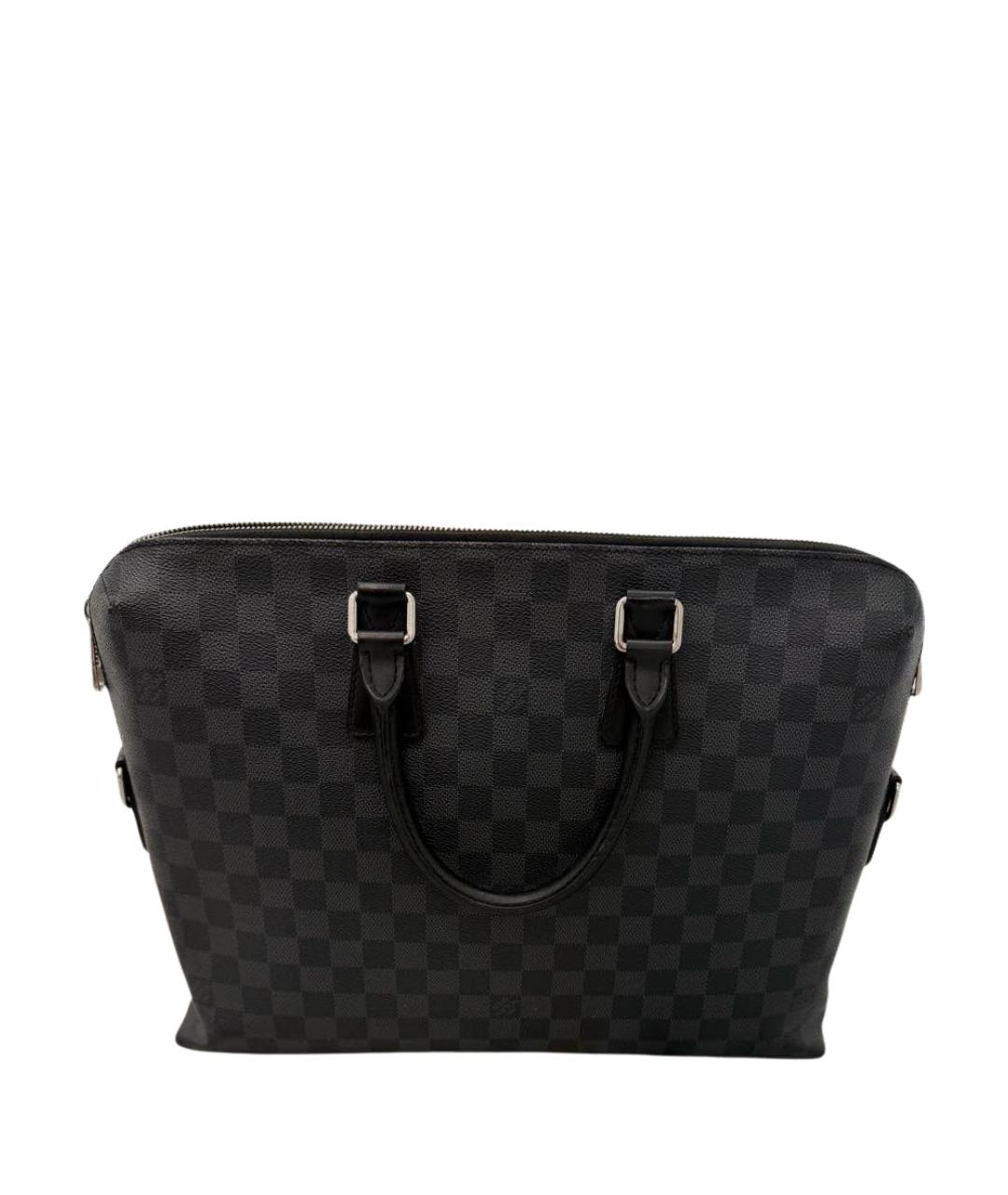 LOUIS VUITTON Черный кожаный портфель, фото 1