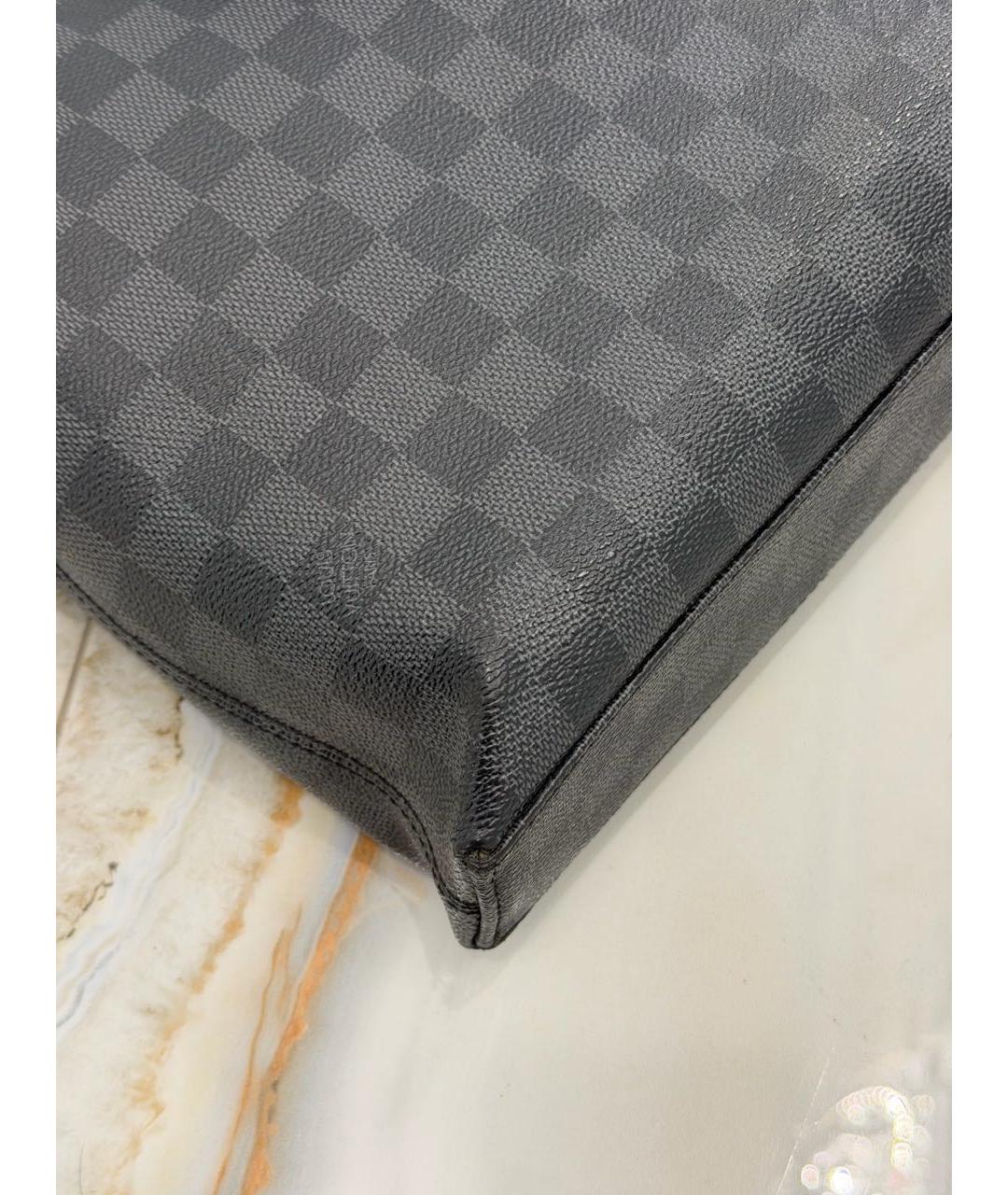 LOUIS VUITTON Черный кожаный портфель, фото 7