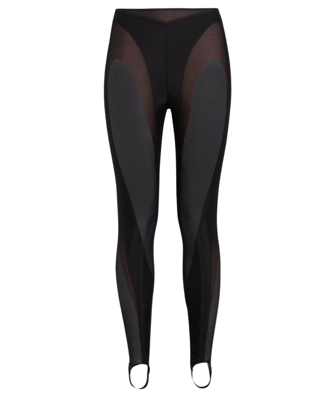 MUGLER Черные полиамидовые леггинсы и велосипедки, фото 1