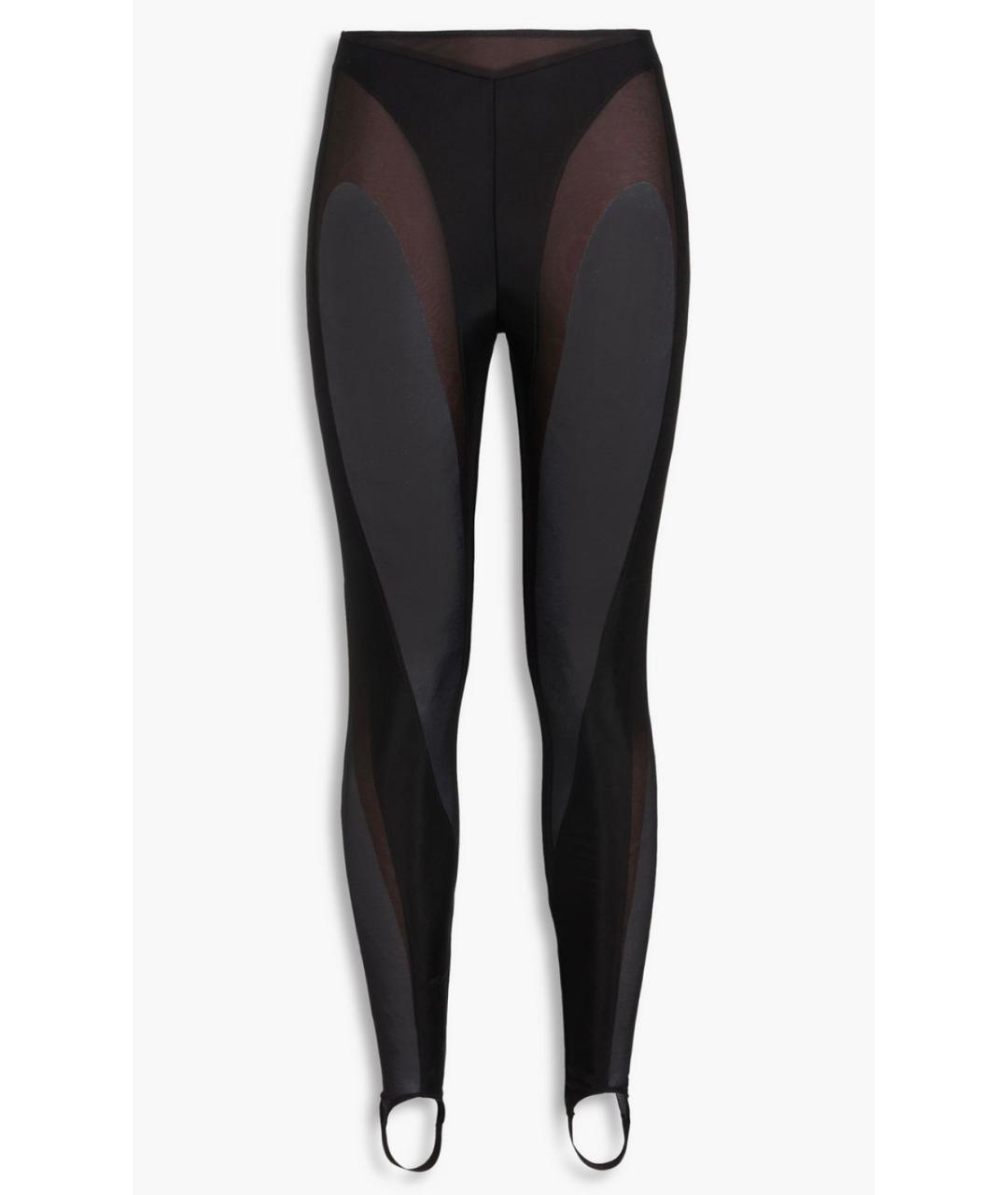 MUGLER Черные полиамидовые леггинсы и велосипедки, фото 4