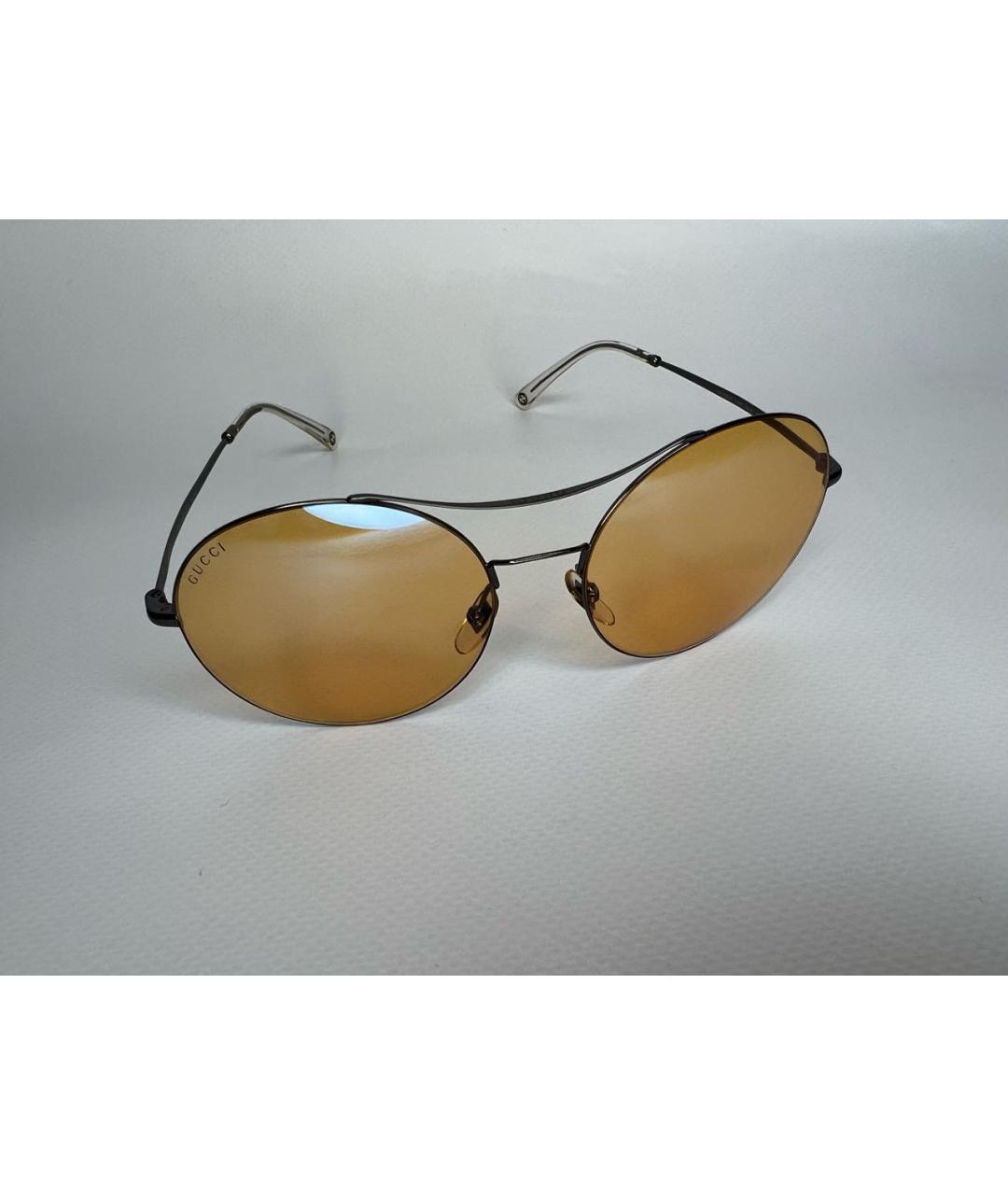 GUCCI Желтые металлические солнцезащитные очки, фото 5