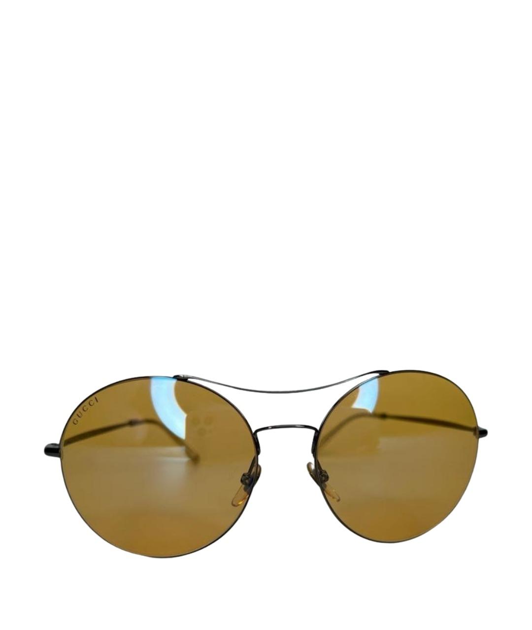 GUCCI Желтые металлические солнцезащитные очки, фото 1