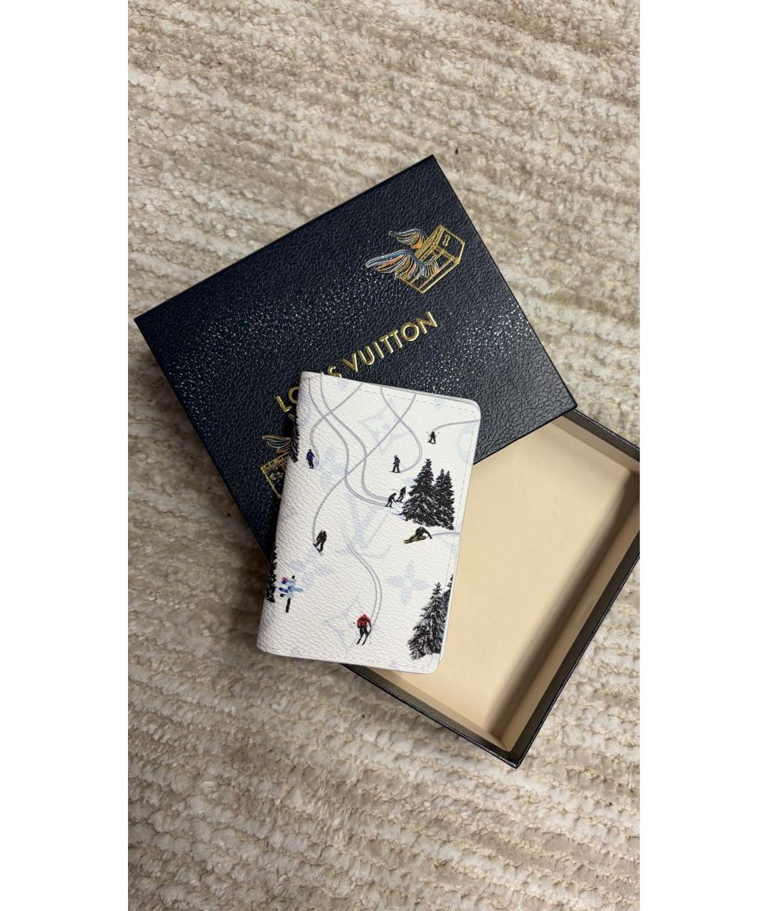 LOUIS VUITTON Белый кожаный кардхолдер, фото 7