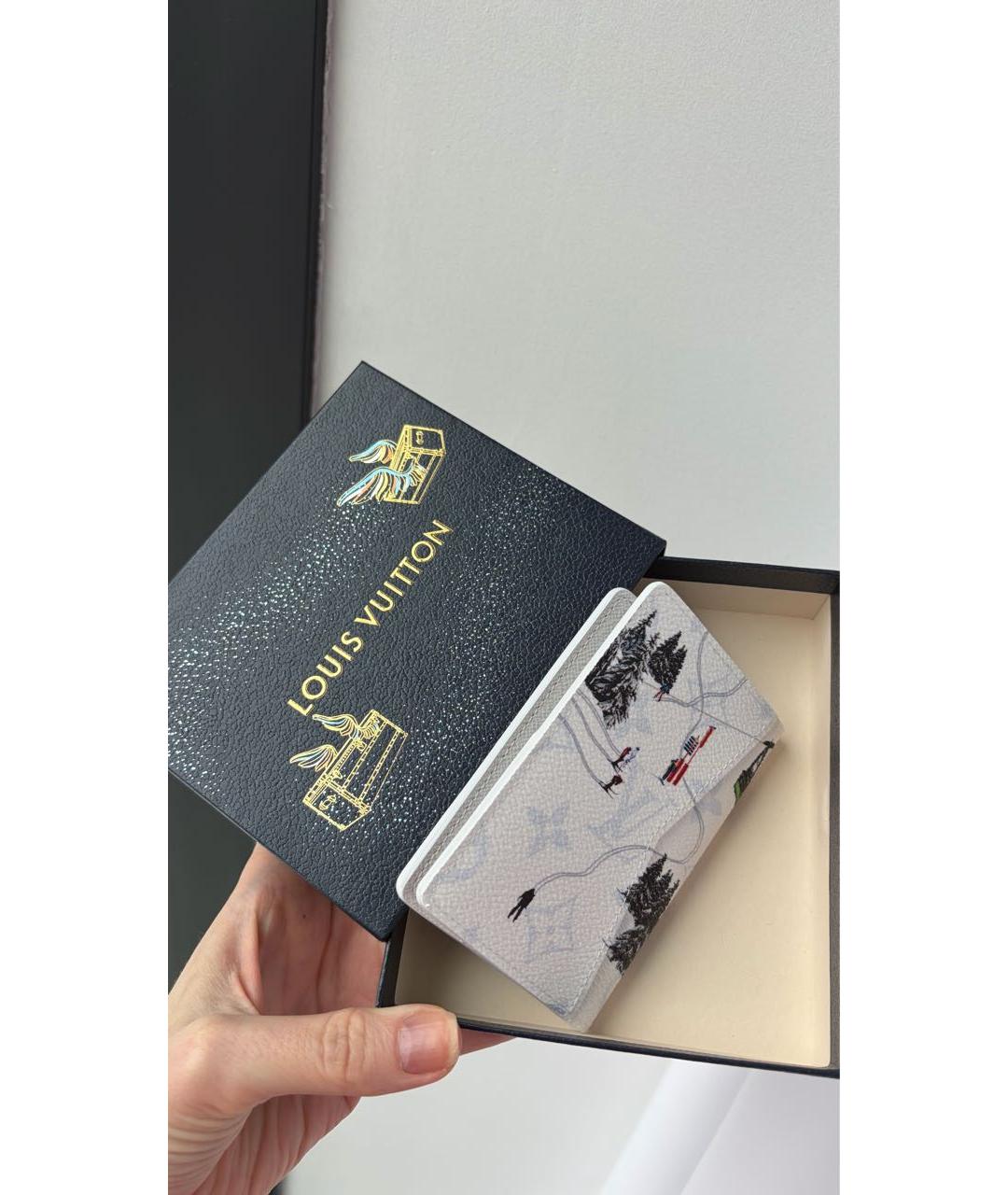 LOUIS VUITTON Белый кожаный кардхолдер, фото 2