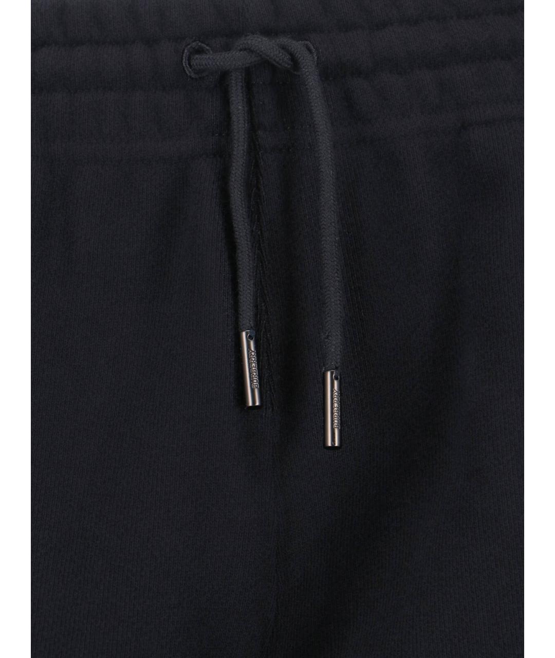 BURBERRY Черные хлопковые прямые брюки, фото 4