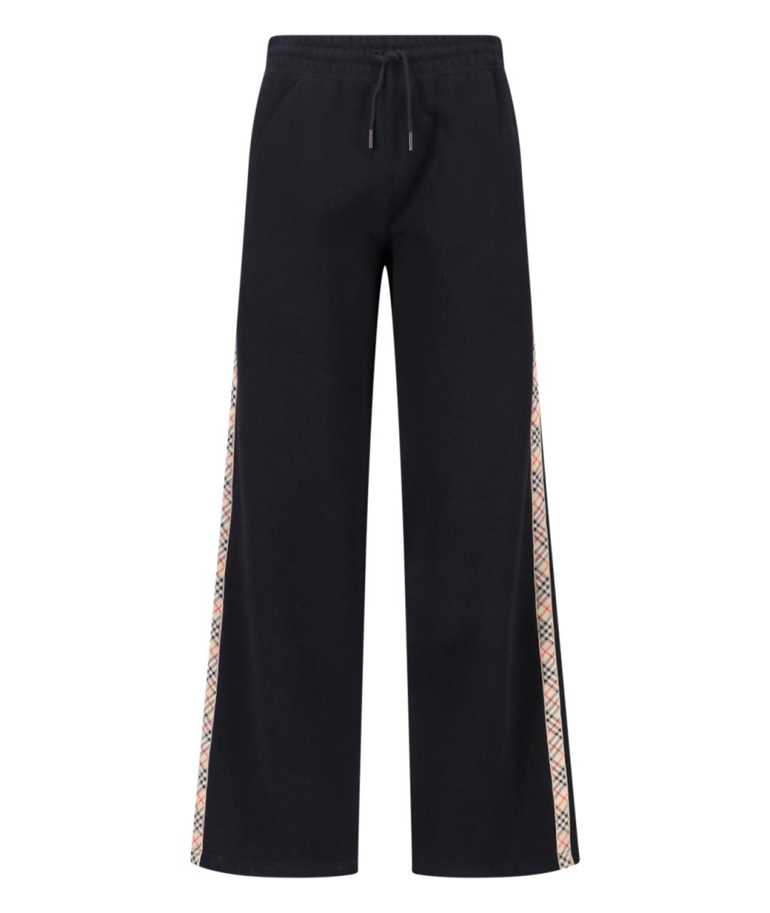 BURBERRY Черные хлопковые прямые брюки, фото 1