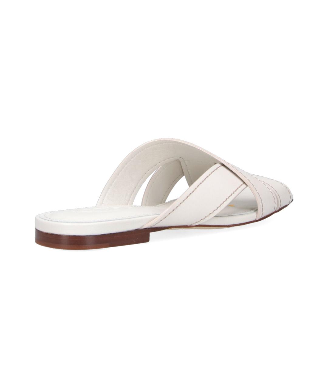 TOD'S Белые кожаные шлепанцы, фото 4