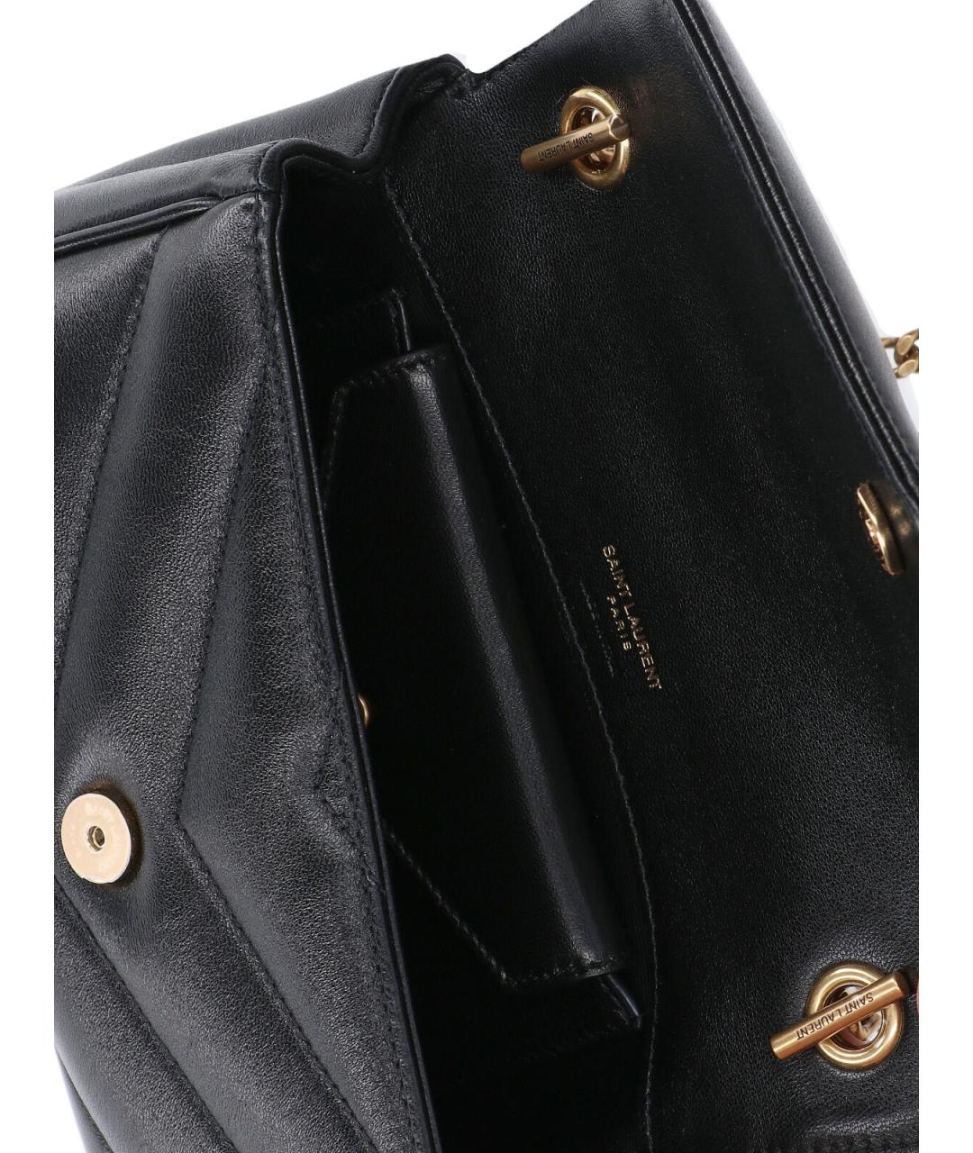 SAINT LAURENT Черная кожаная сумка через плечо, фото 4