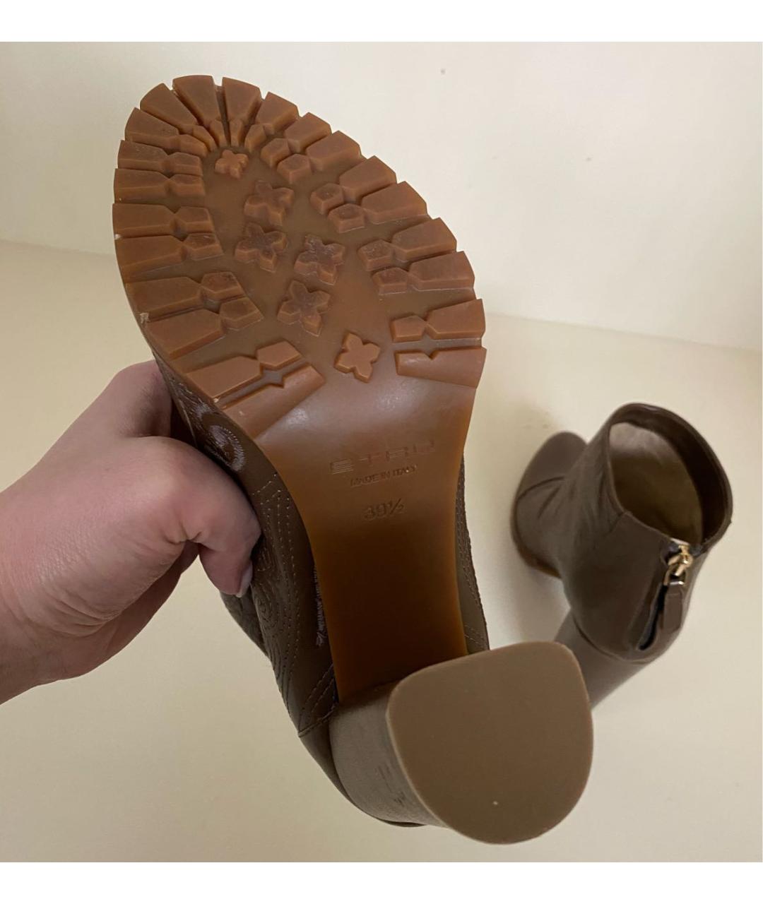 ETRO Коричневые кожаные ботильоны, фото 8