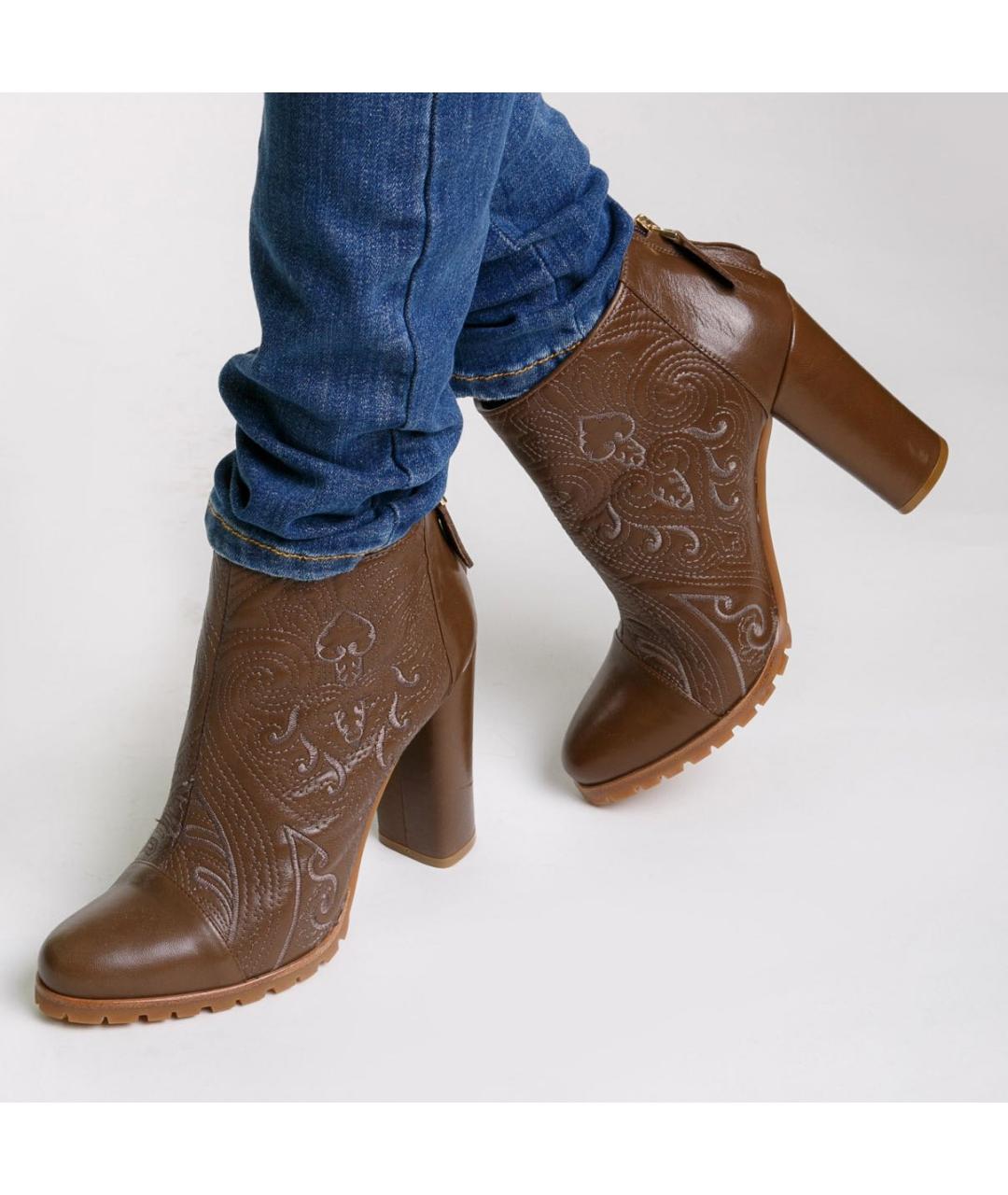 ETRO Коричневые кожаные ботильоны, фото 2