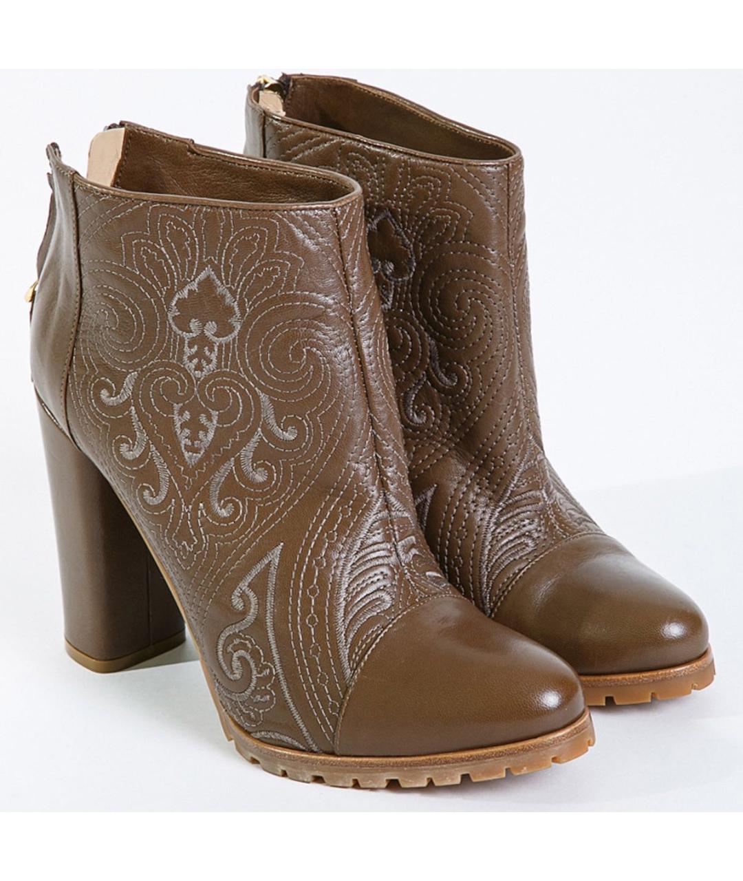 ETRO Коричневые кожаные ботильоны, фото 9