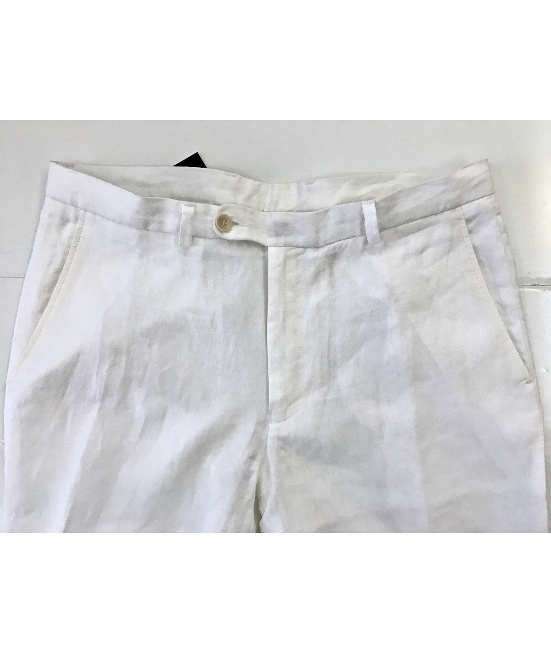 AZZARO Белые льняные повседневные брюки, фото 4