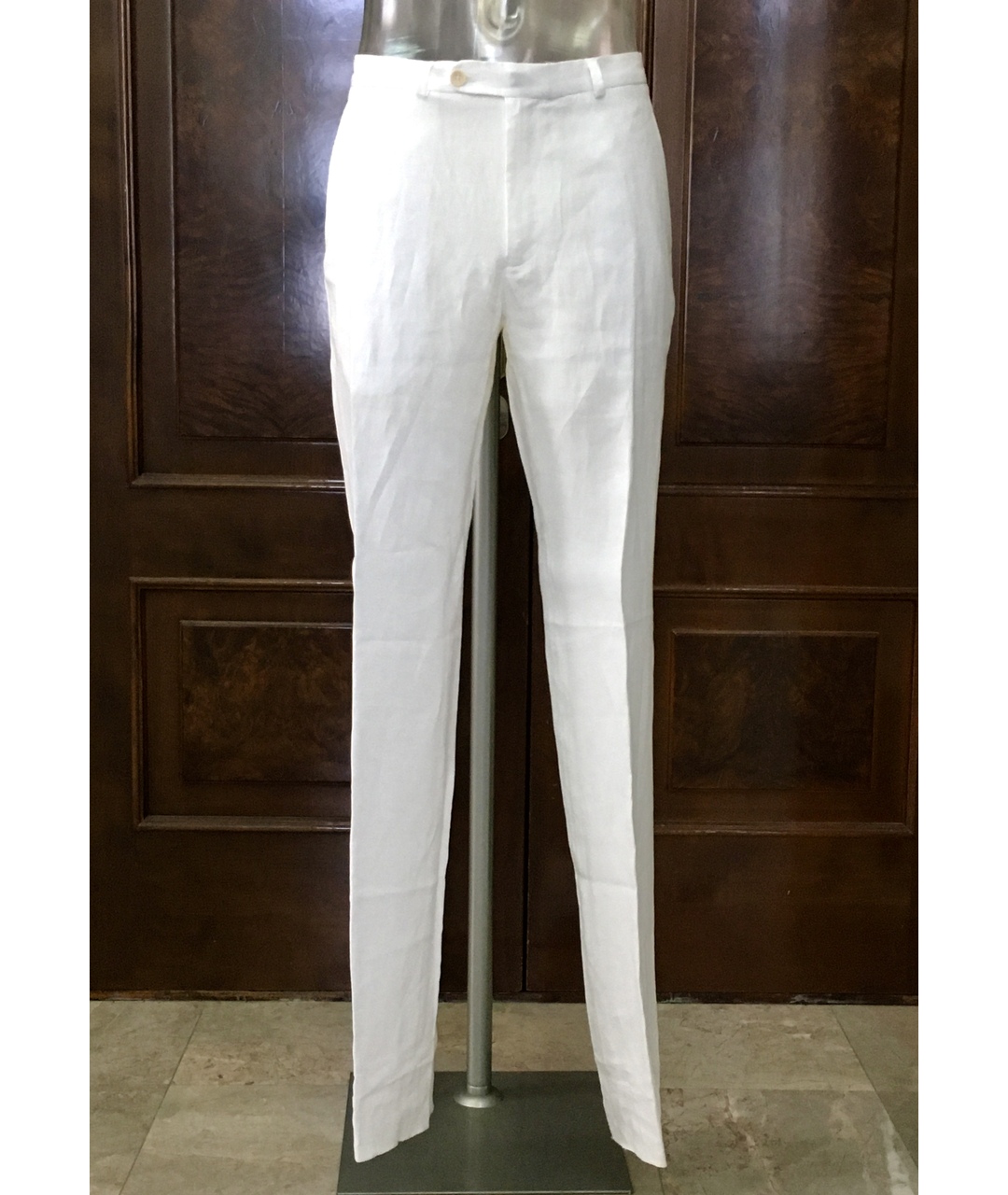 AZZARO Белые льняные повседневные брюки, фото 7
