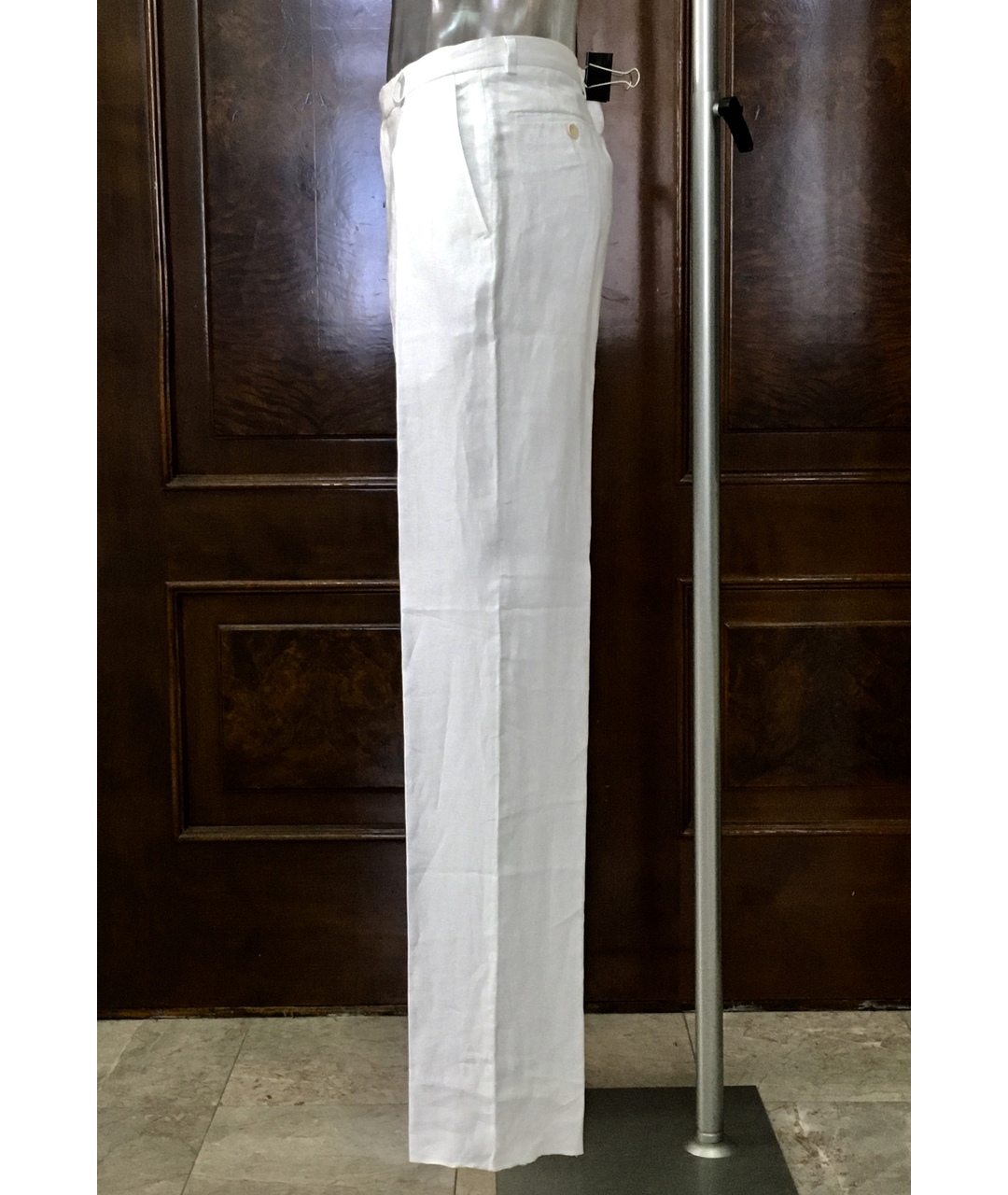 AZZARO Белые льняные повседневные брюки, фото 2