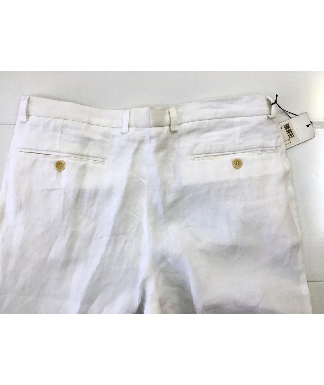 AZZARO Белые льняные повседневные брюки, фото 5