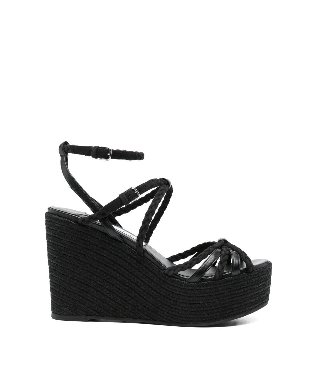 JIMMY CHOO Черные текстильные босоножки, фото 1