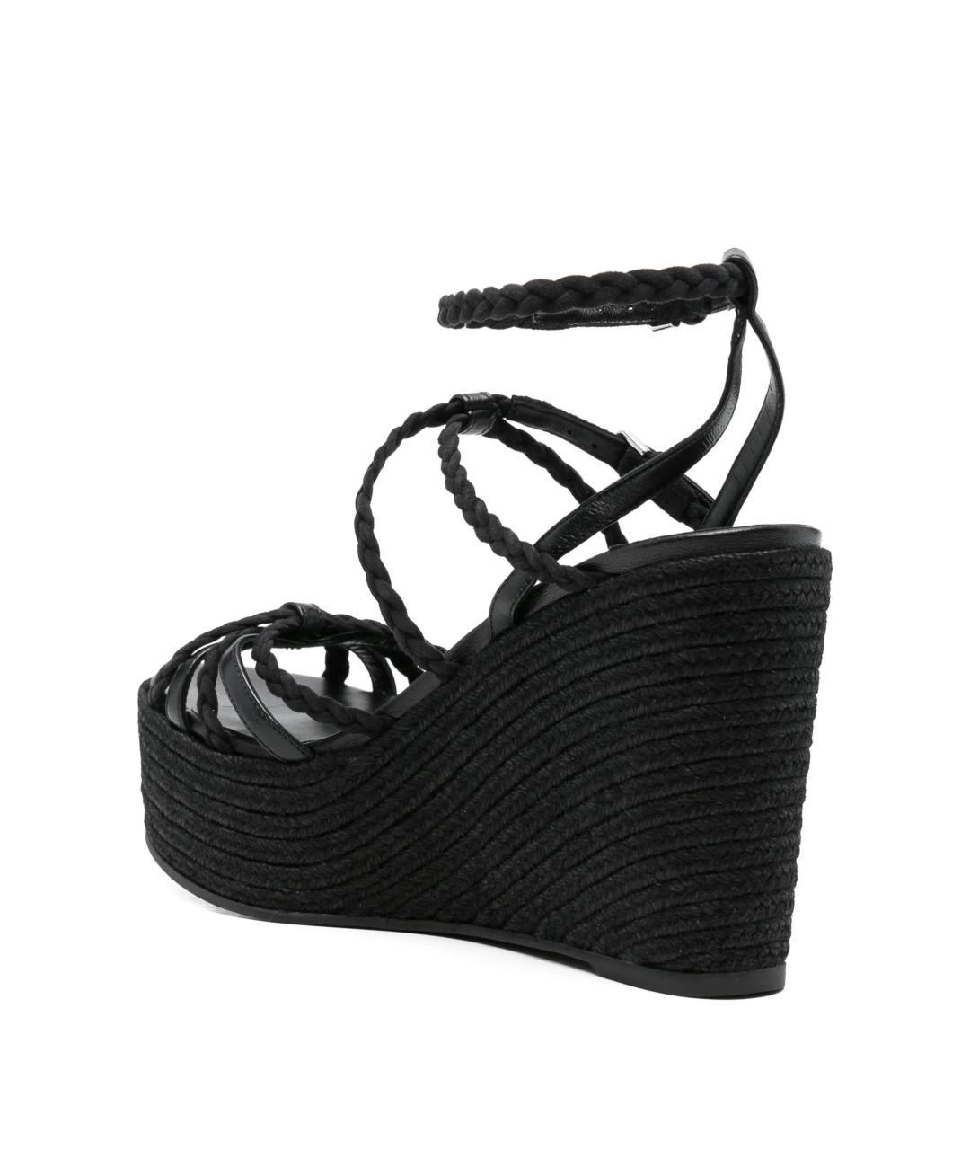 JIMMY CHOO Черные текстильные босоножки, фото 3