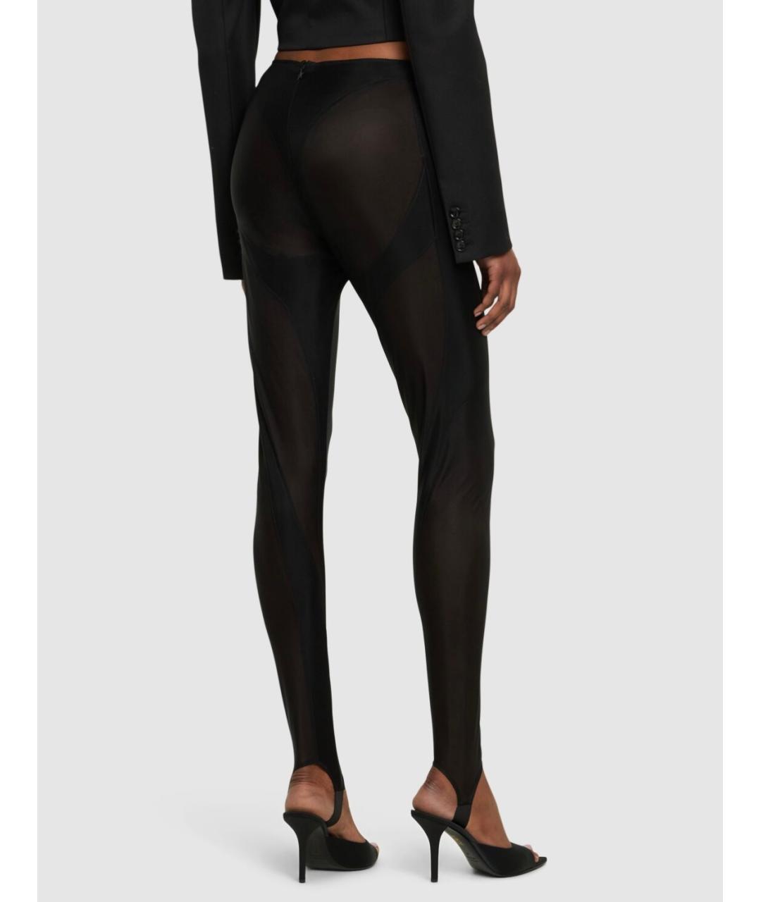 MUGLER Черные полиамидовые леггинсы и велосипедки, фото 3