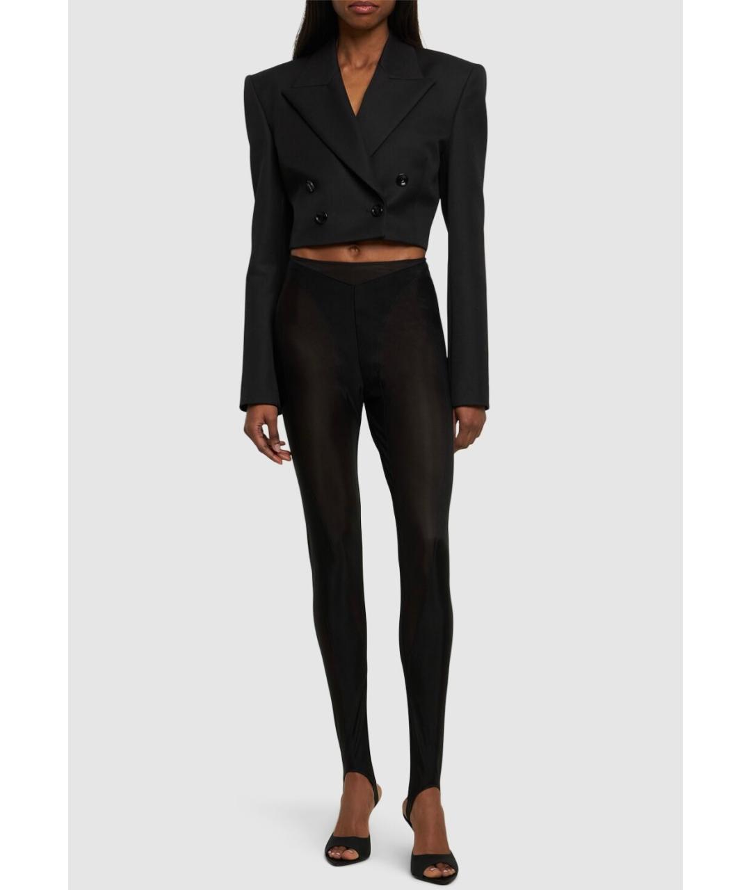 MUGLER Черные полиамидовые леггинсы и велосипедки, фото 2