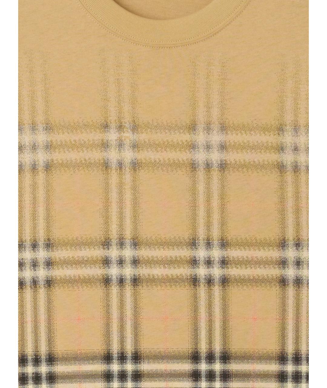 BURBERRY Бежевая хлопковая футболка, фото 4