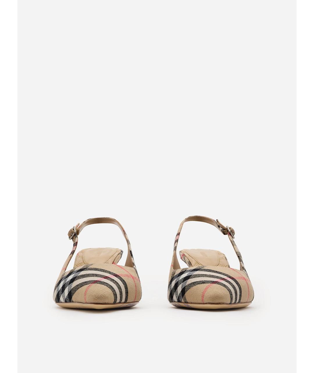 BURBERRY Бежевые текстильные туфли, фото 3