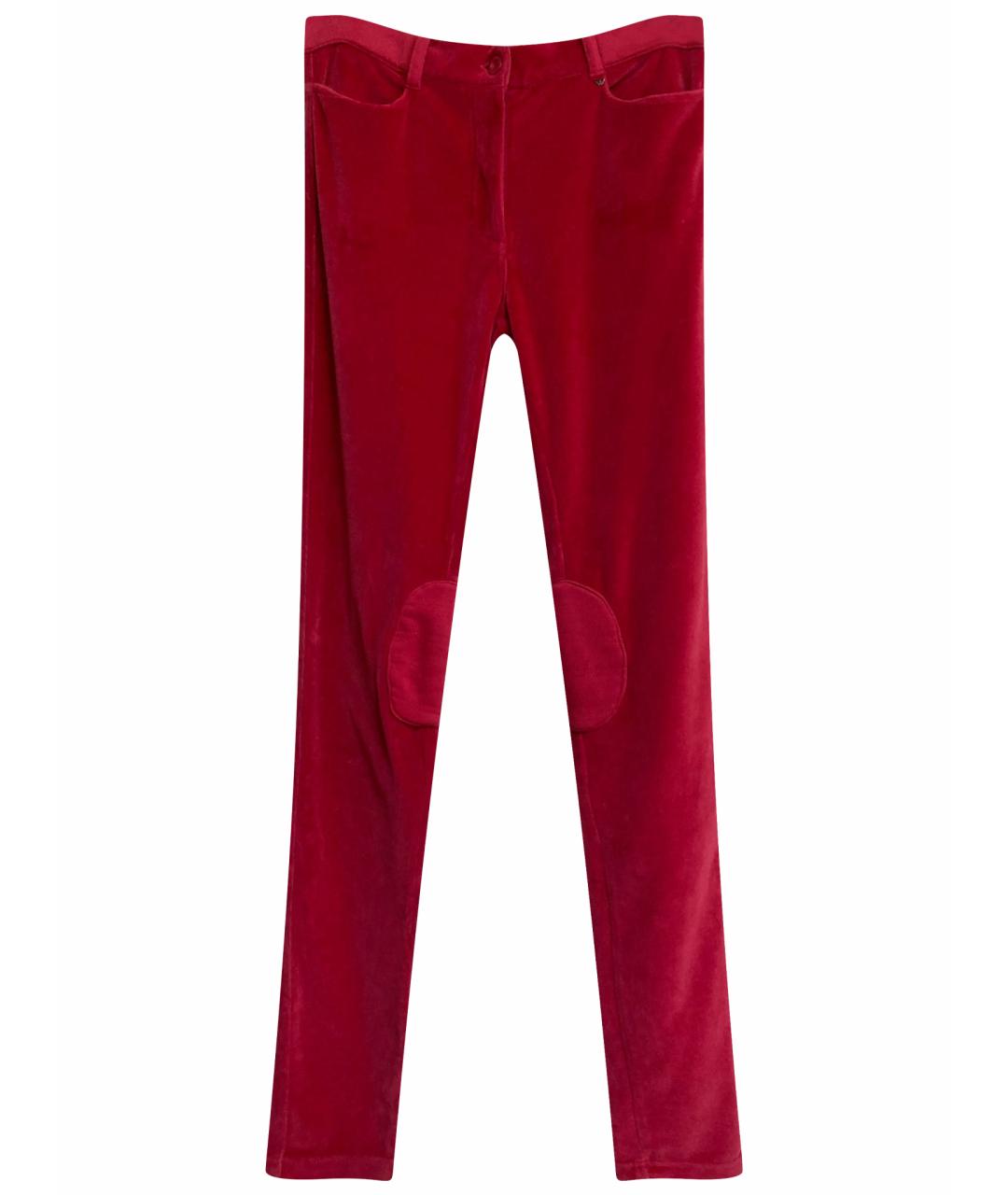 ARMANI JEANS Красные хлопко-эластановые брюки узкие, фото 1