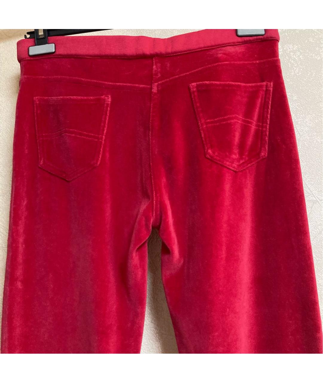 ARMANI JEANS Красные хлопко-эластановые брюки узкие, фото 5