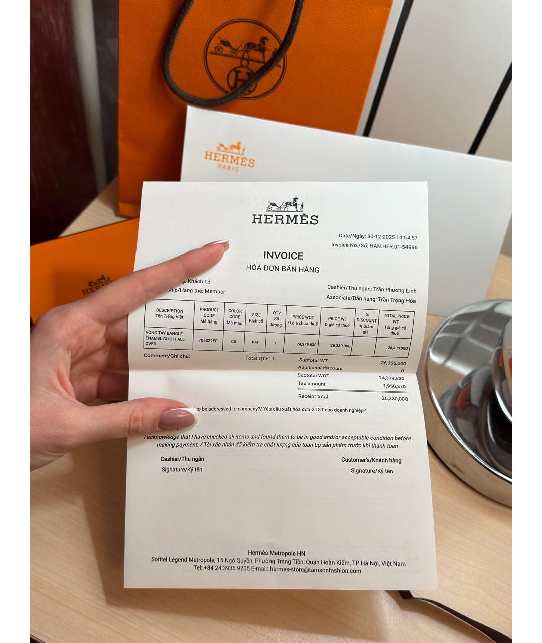 HERMES Серебрянный браслет, фото 8