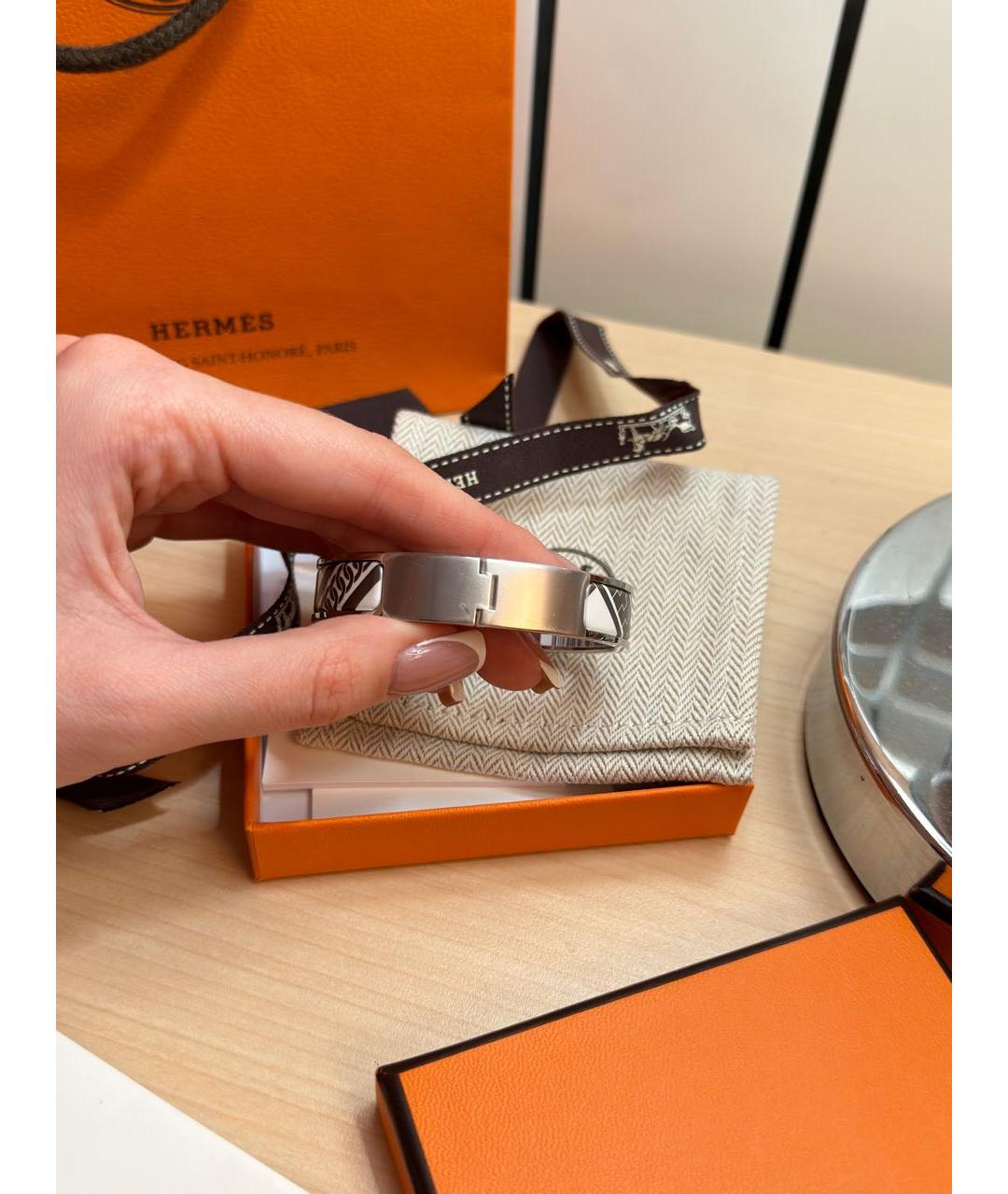 HERMES Серебрянный браслет, фото 5
