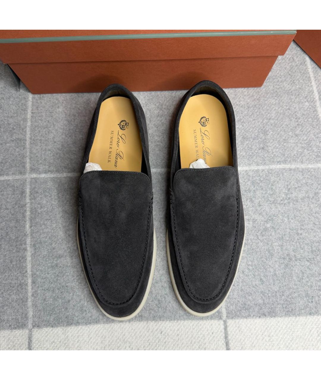 LORO PIANA Черные замшевые лоферы, фото 3