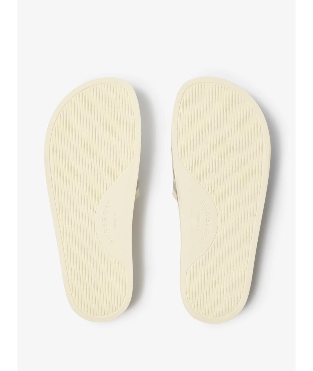 BURBERRY Белые шлепанцы, фото 5