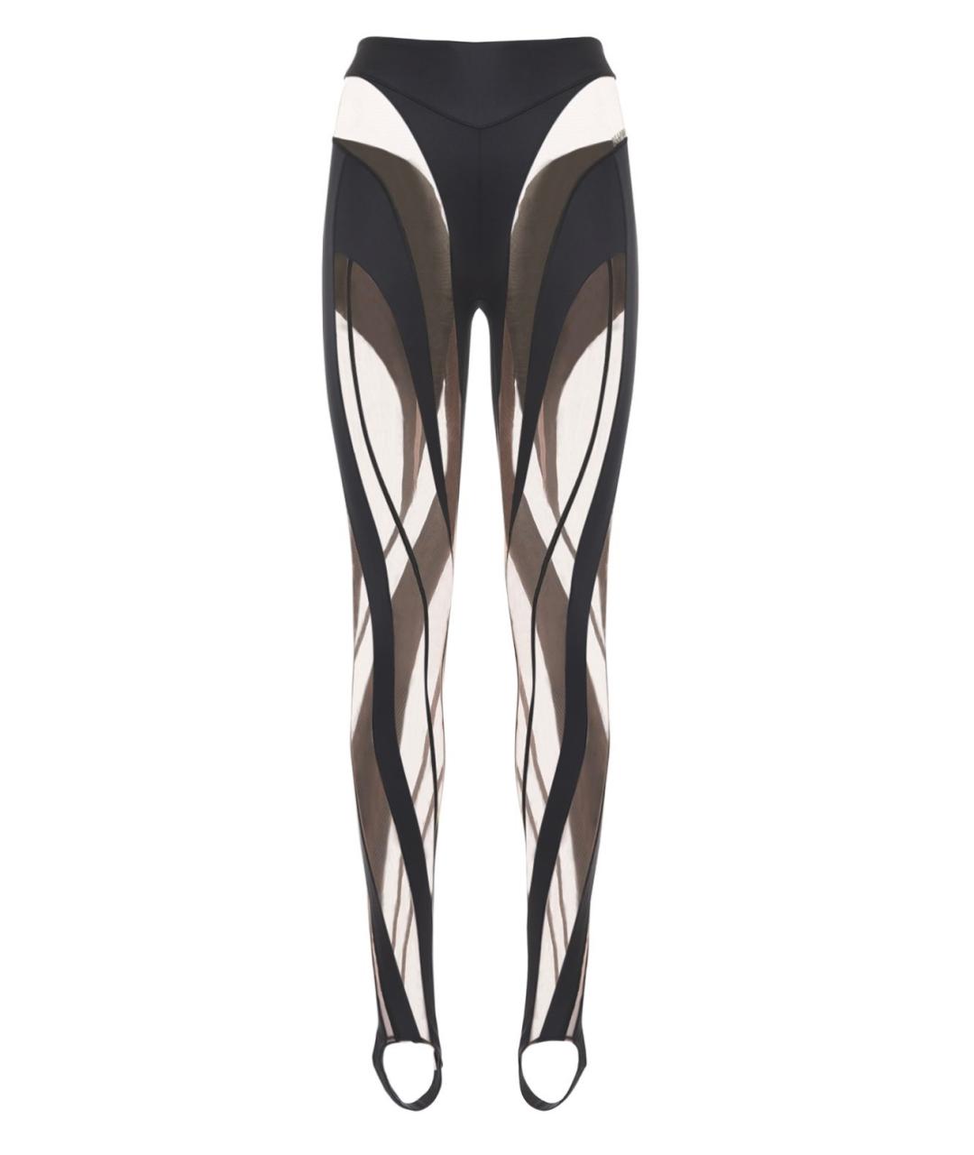 MUGLER Черные полиамидовые леггинсы и велосипедки, фото 1