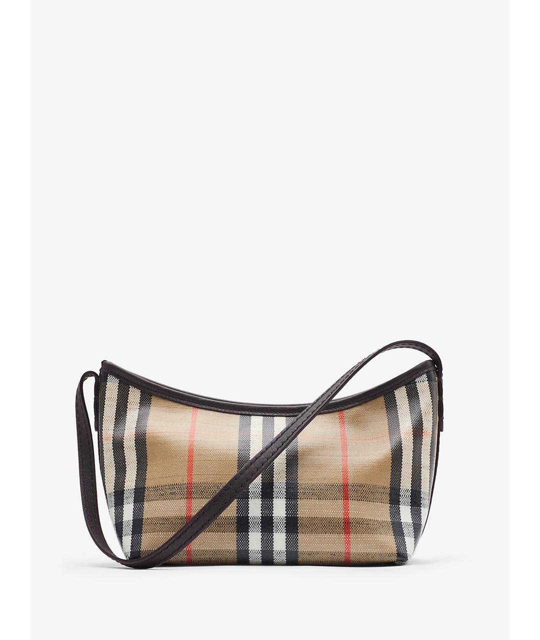 BURBERRY Бежевая тканевая сумка через плечо, фото 5