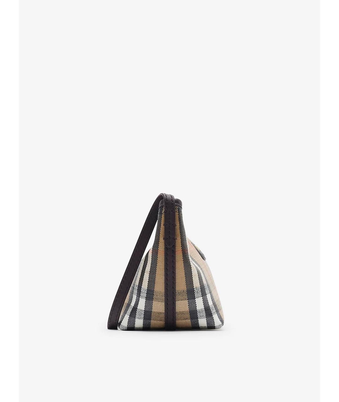 BURBERRY Бежевая тканевая сумка через плечо, фото 4