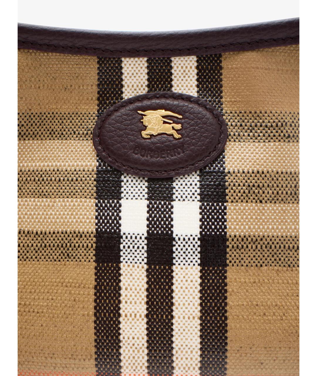 BURBERRY Бежевая тканевая сумка через плечо, фото 6