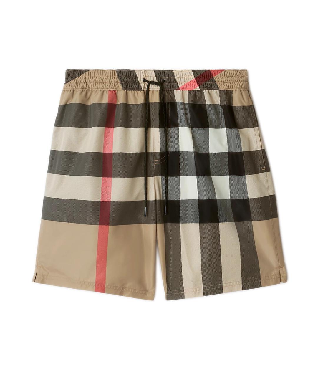 BURBERRY Бежевые полиэстеровые шорты, фото 1